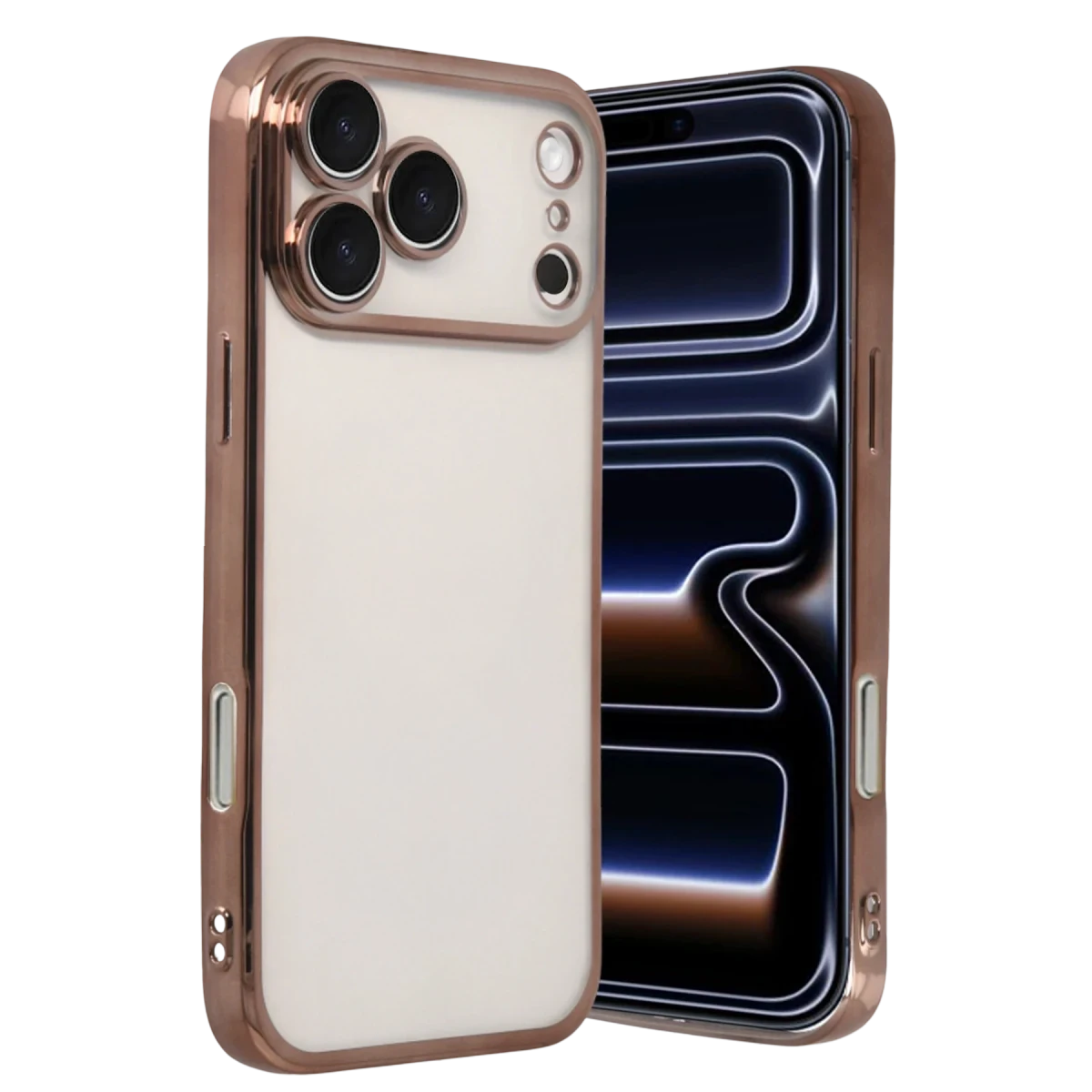 Apple iPhone 17 Pro Max Razer Lensli Silikon - Çöl Titanyum