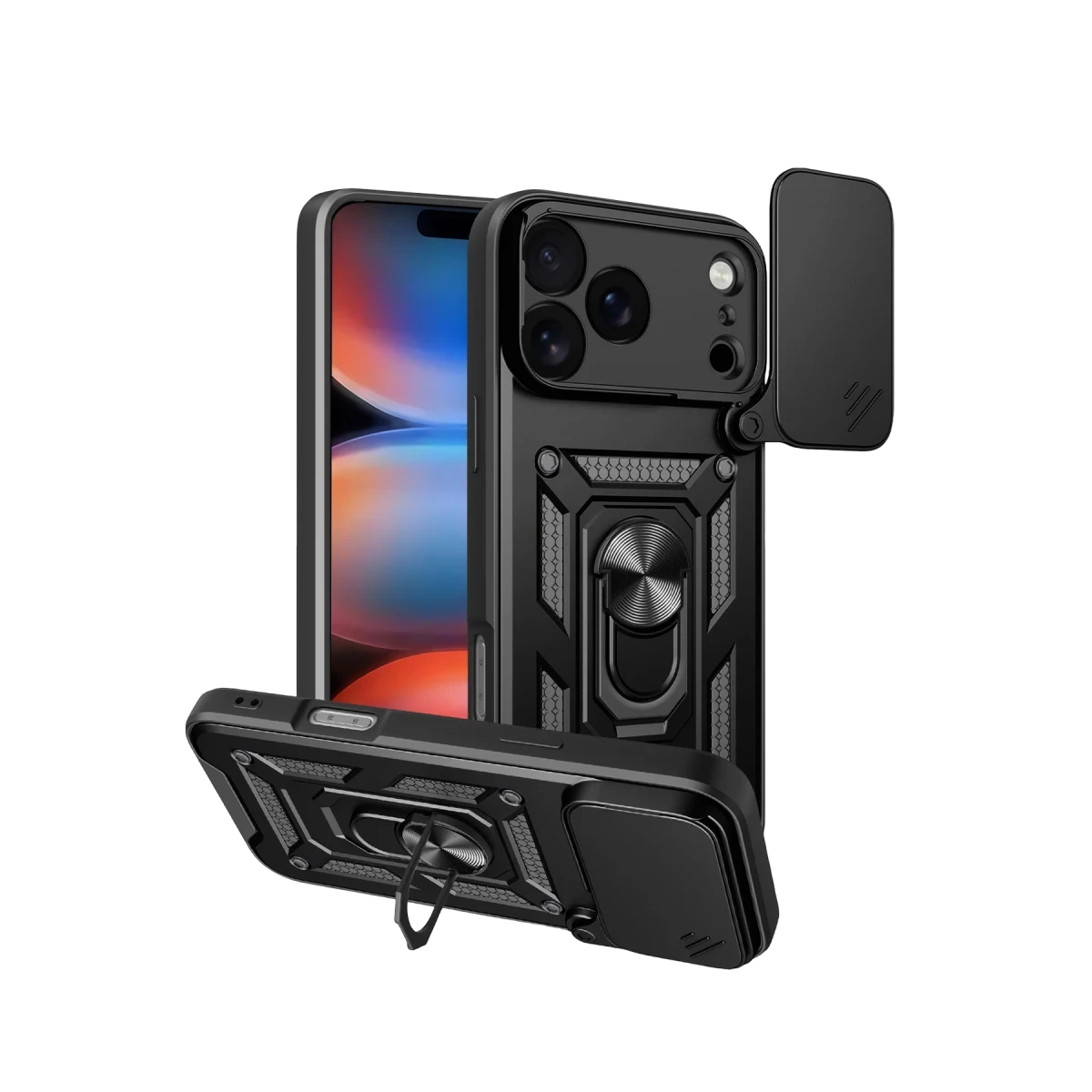 Apple iPhone 17 Pro Pars Lens Yüzüklü Silikon - Siyah