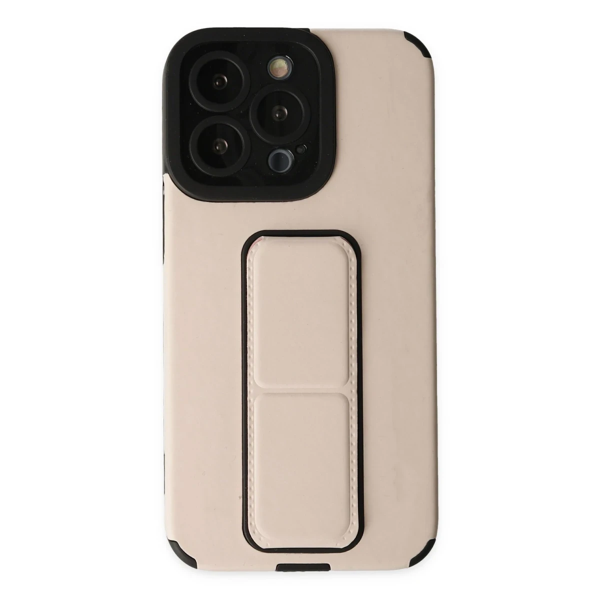Apple iPhone 13 Pro Max Kılıf Mega Standlı Silikon - Gold