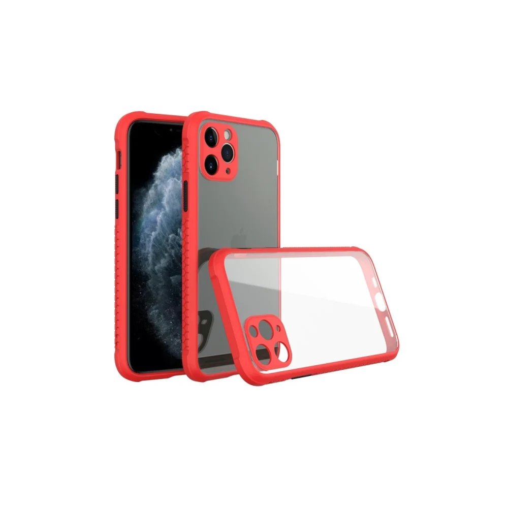Apple iPhone 11 Pro Kılıf Miami Şeffaf Silikon - Kırmızı