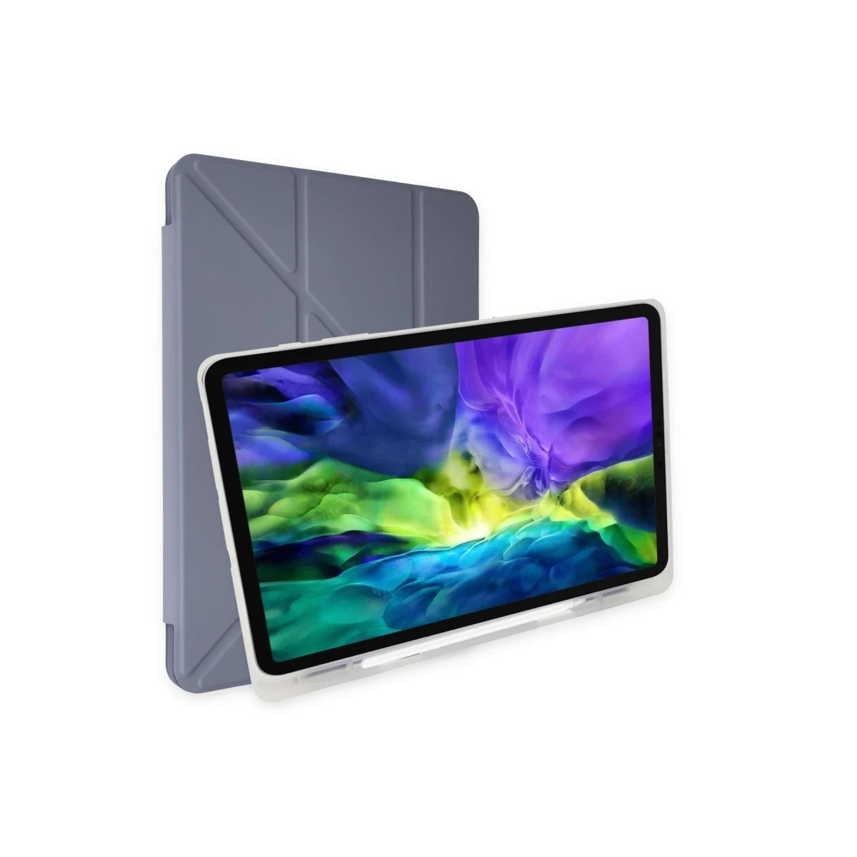 Apple iPad 10.2 (8.nesil) Kılıf Kalemlikli Mars Tablet Kılıfı - Lavender