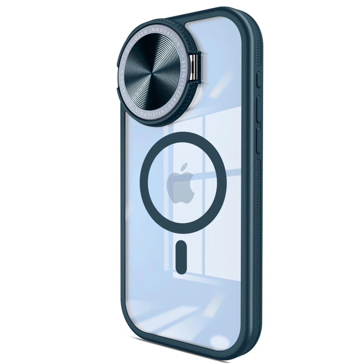 Apple iPhone 15 Pro Kılıf Teleskop Lens Magsafe Silikon Kapak - Lacivert