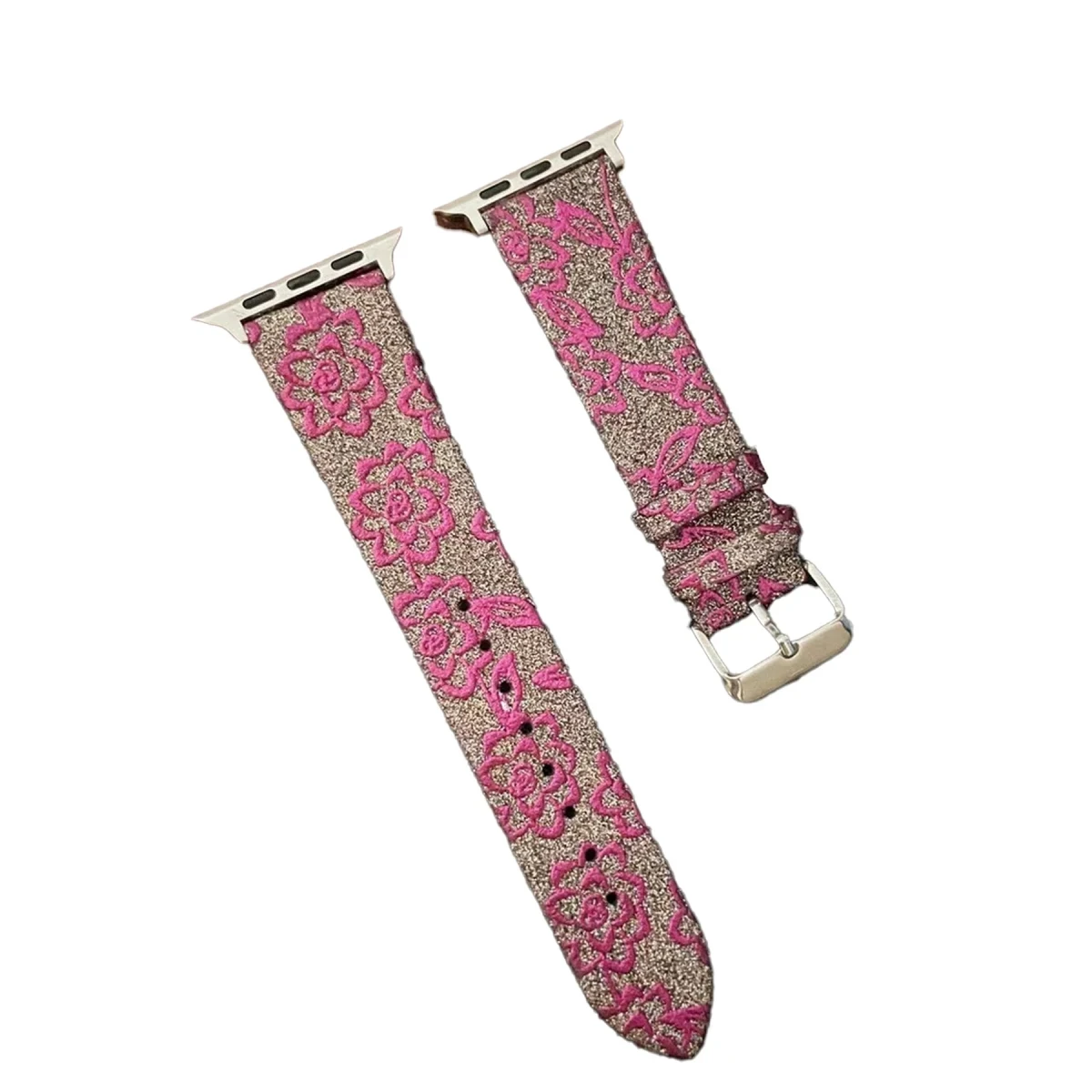 Apple Watch 42mm Creeper Desenli Kordon - Pembe