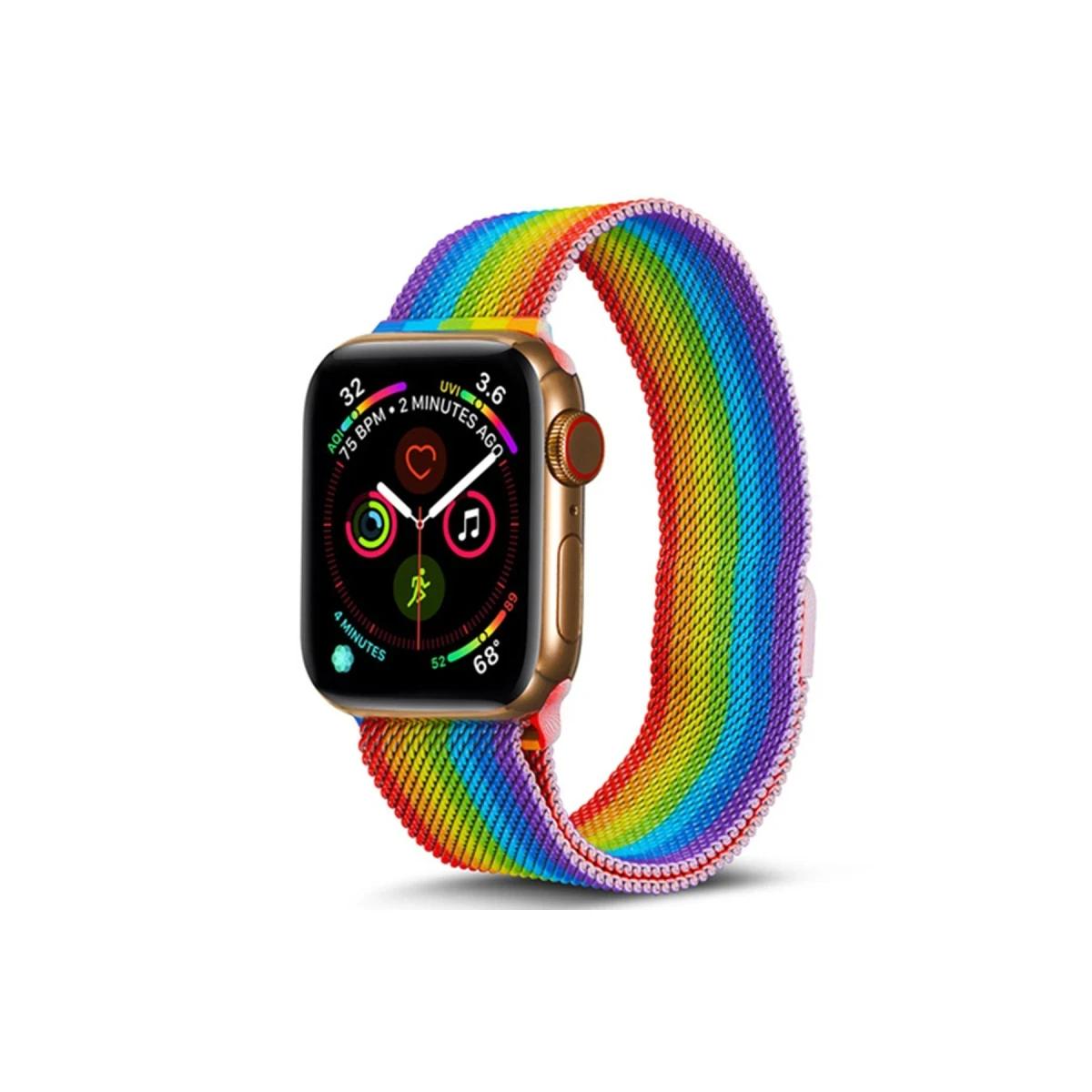 Apple Watch 38mm Metal Mıknatıslı Kordon - Gökkuşağı