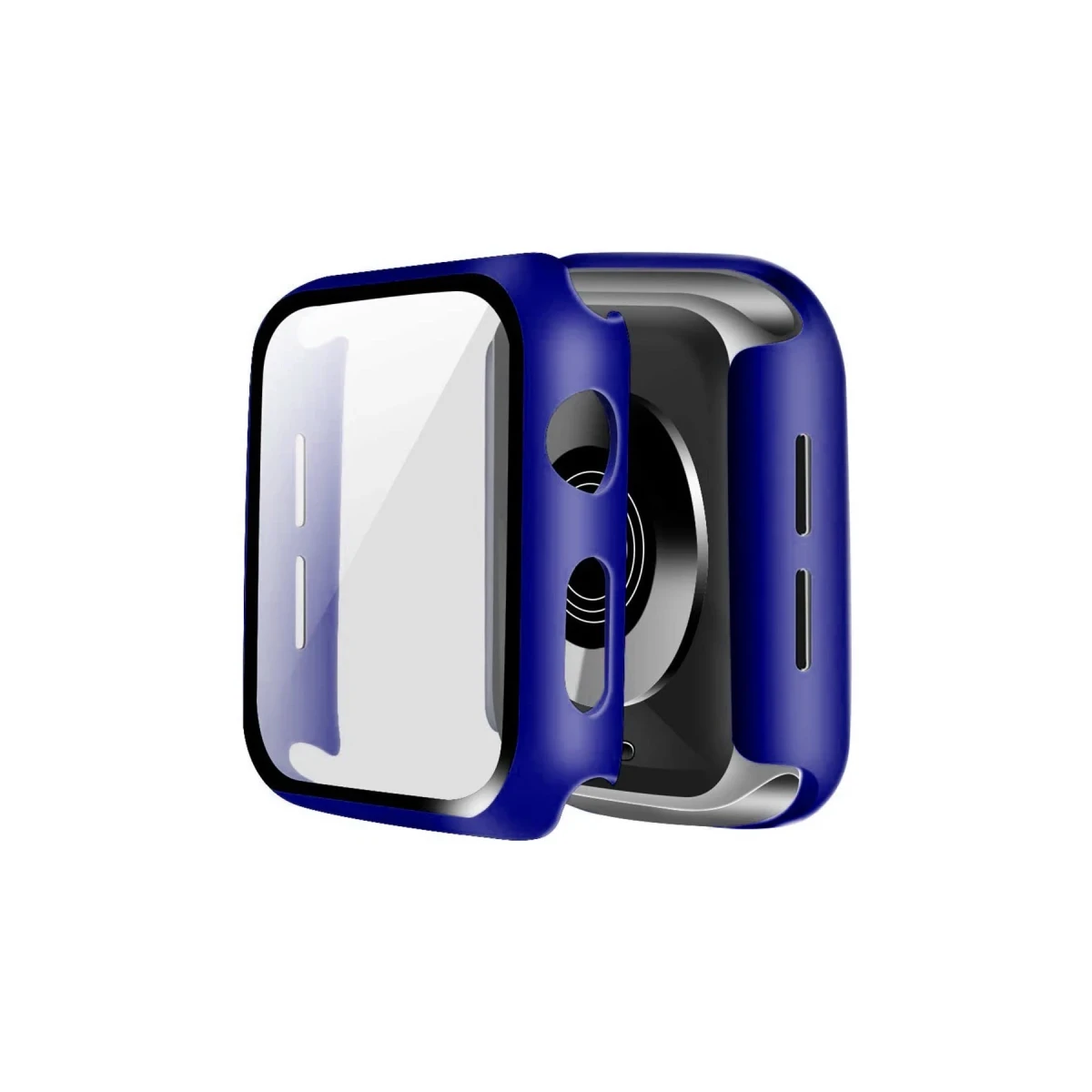 Apple Watch 45mm Camlı Kasa Ekran Koruyucu - Lacivert