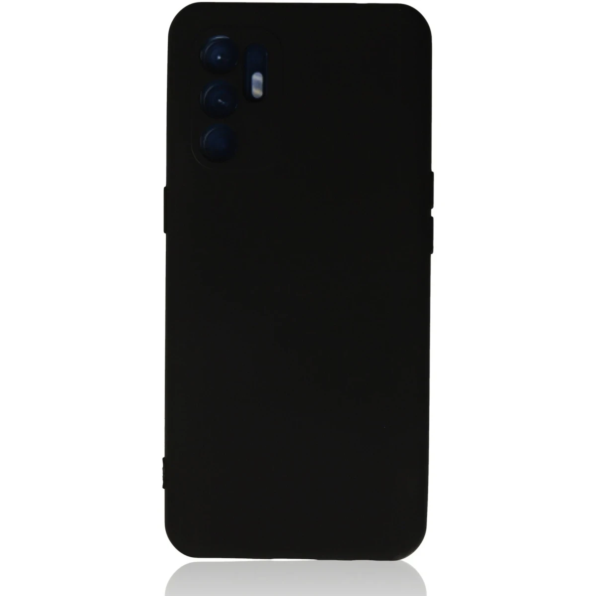 Oppo Reno 6 Kılıf Nano içi Kadife Silikon - Siyah