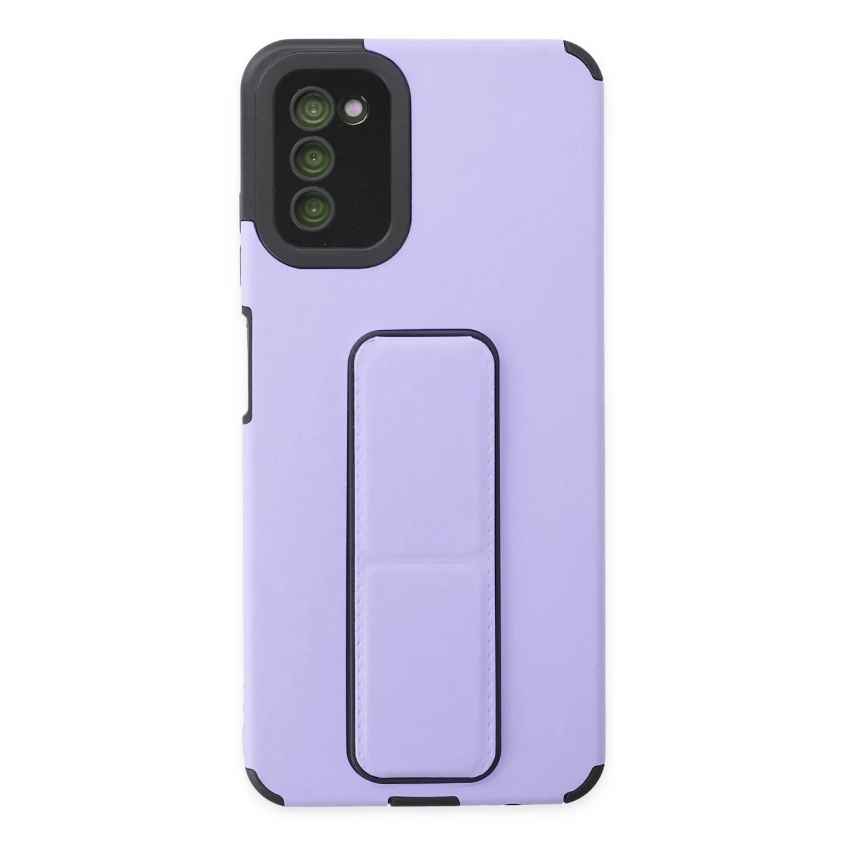 Samsung Galaxy A03S Kılıf Mega Standlı Silikon - Lila