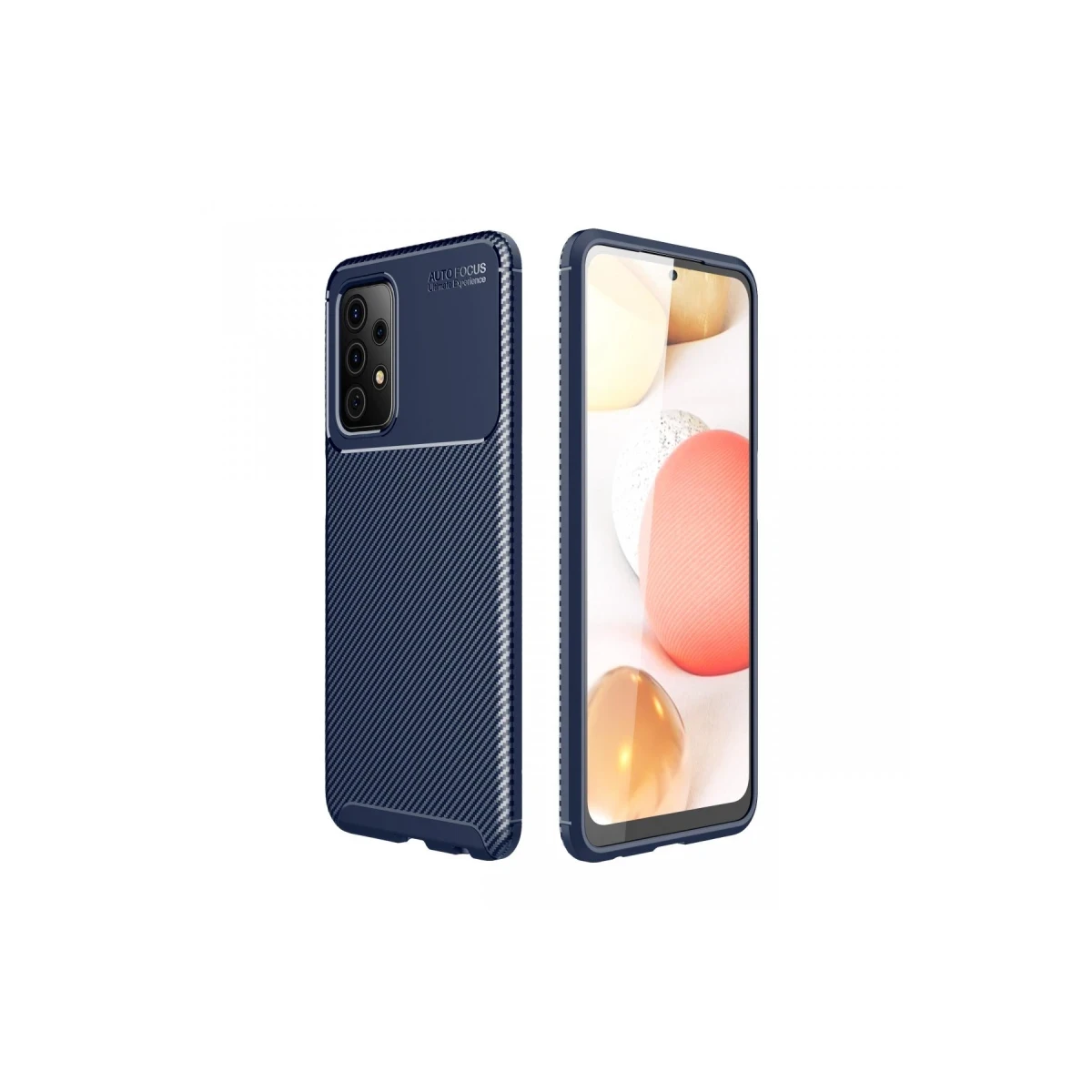 Samsung Galaxy A52 Kılıf Auto Focus Karbon Kapak - Lacivert