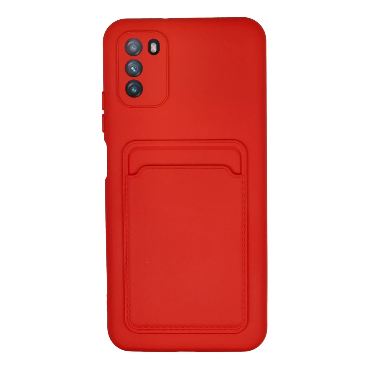 Xiaomi Pocophone M3 Kılıf Kelvin Kartvizitli Silikon - Kırmızı