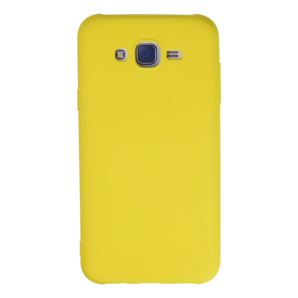 Samsung Galaxy J7 Kılıf Nano içi Kadife Silikon - Sarı