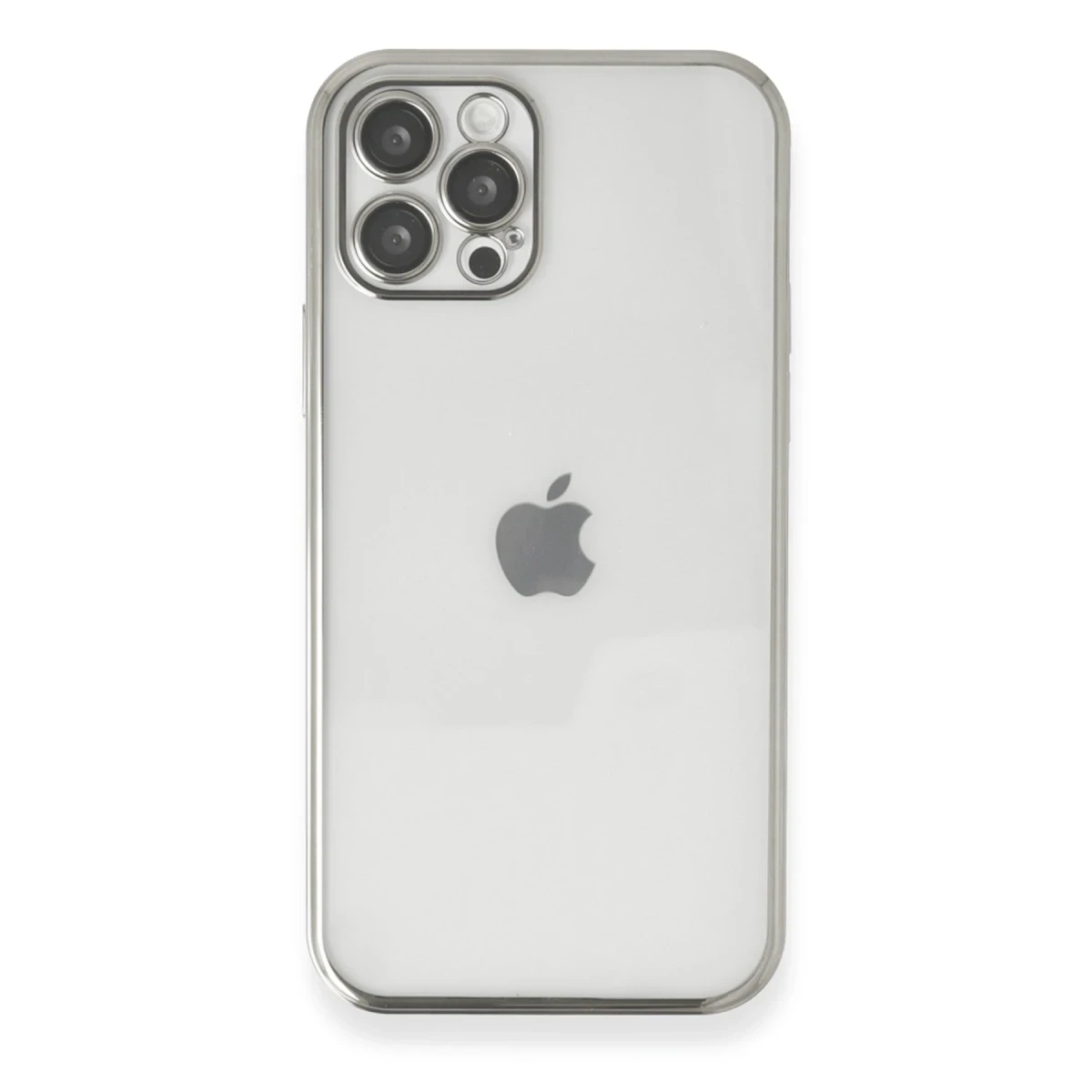 Apple iPhone 12 Pro Kılıf Razer Lensli Silikon - Gümüş