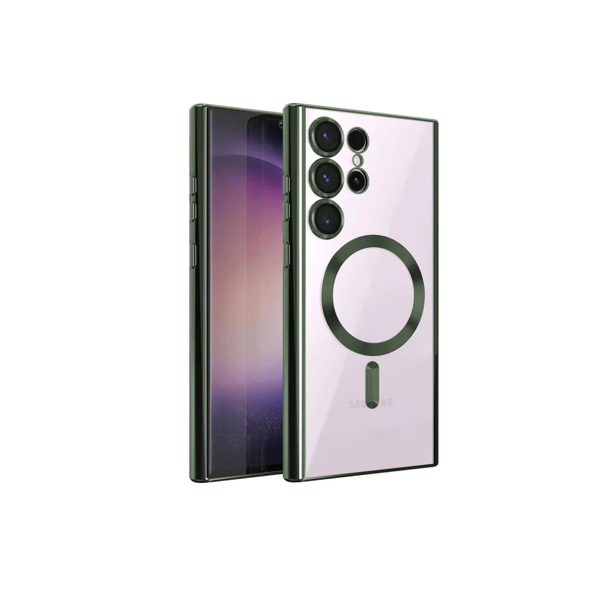 Samsung Galaxy S24 Ultra Kılıf Kross Magneticsafe Kapak - Koyu Yeşil