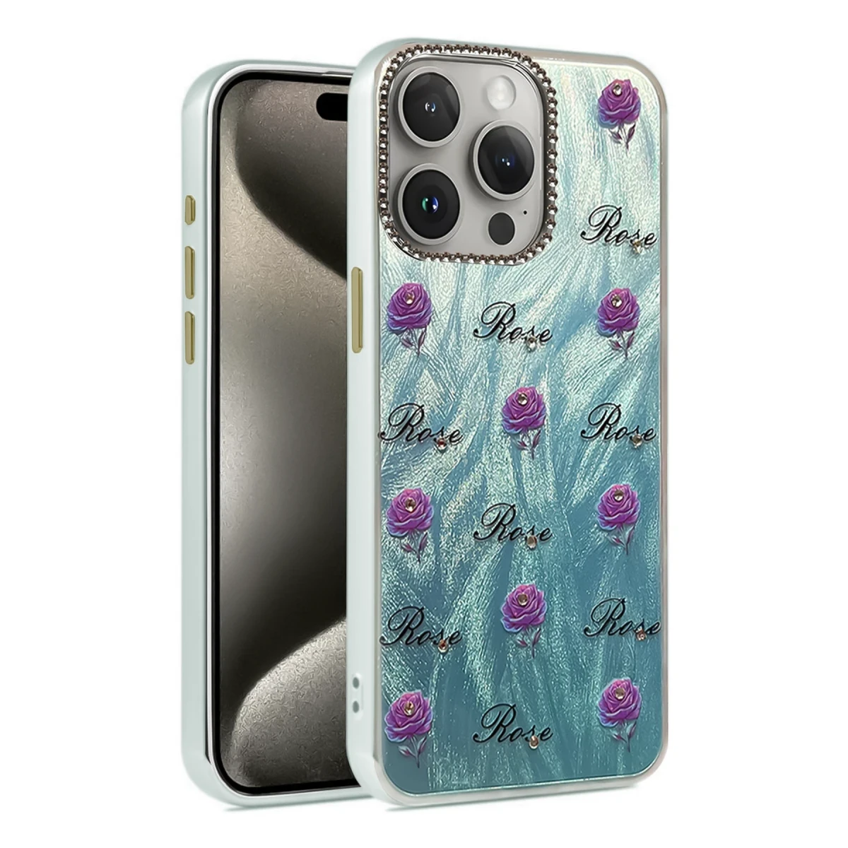 Apple iPhone 15 Pro Kılıf Blade Aynalı Desenli Kapak - Desen 9