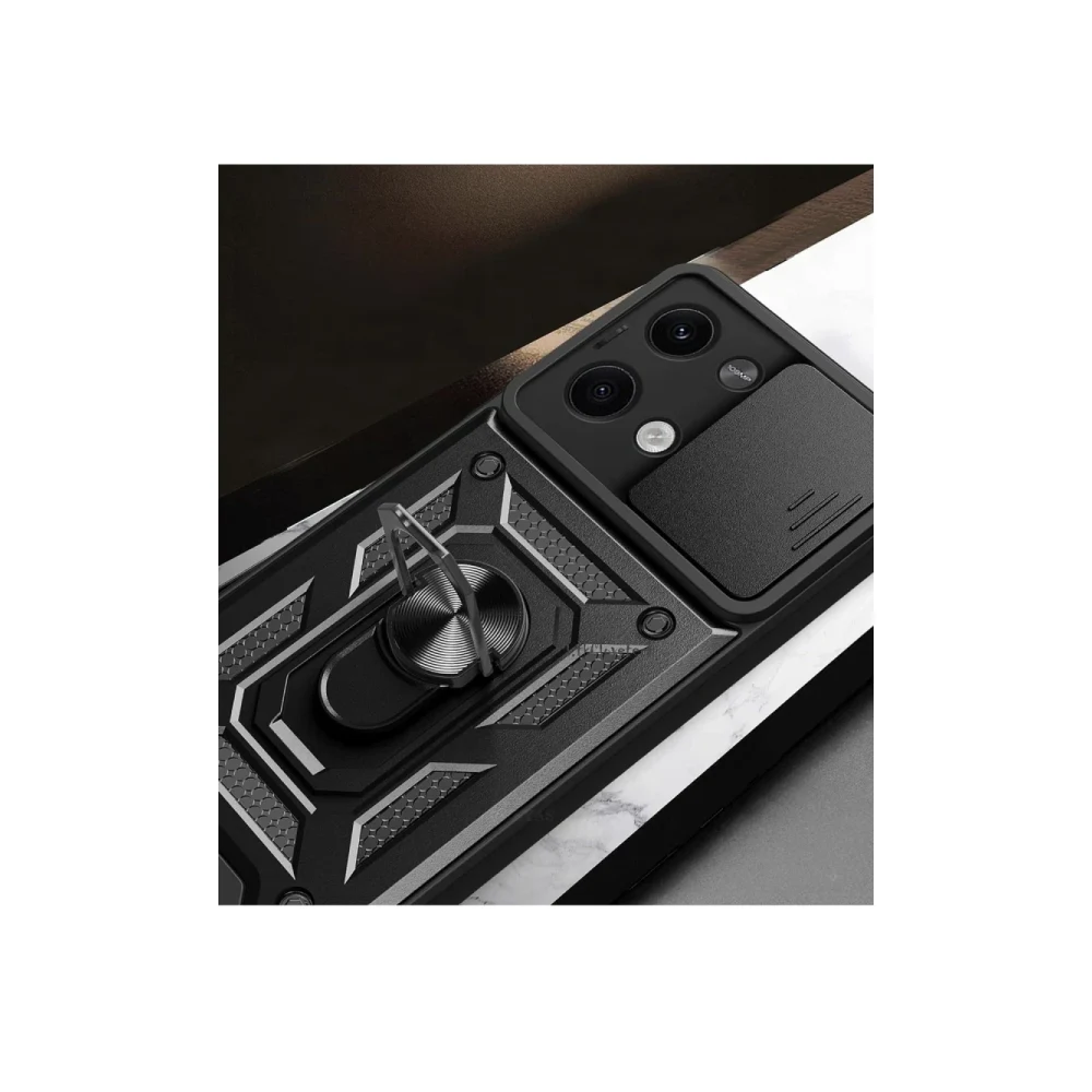 Xiaomi Poco X6 Kılıf Pars Lens Yüzüklü Silikon - Lacivert