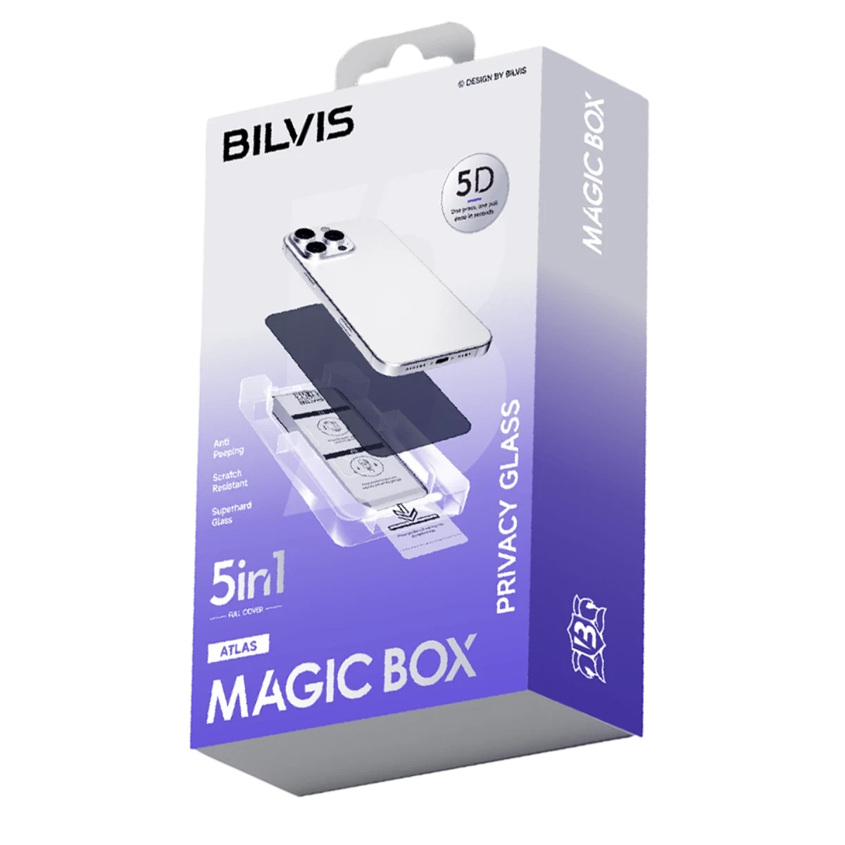 Apple iPhone 16 Pro Max Bilvis 5in1 5D Magic Hayalet Cam Ekran Koruyucu - Siyah