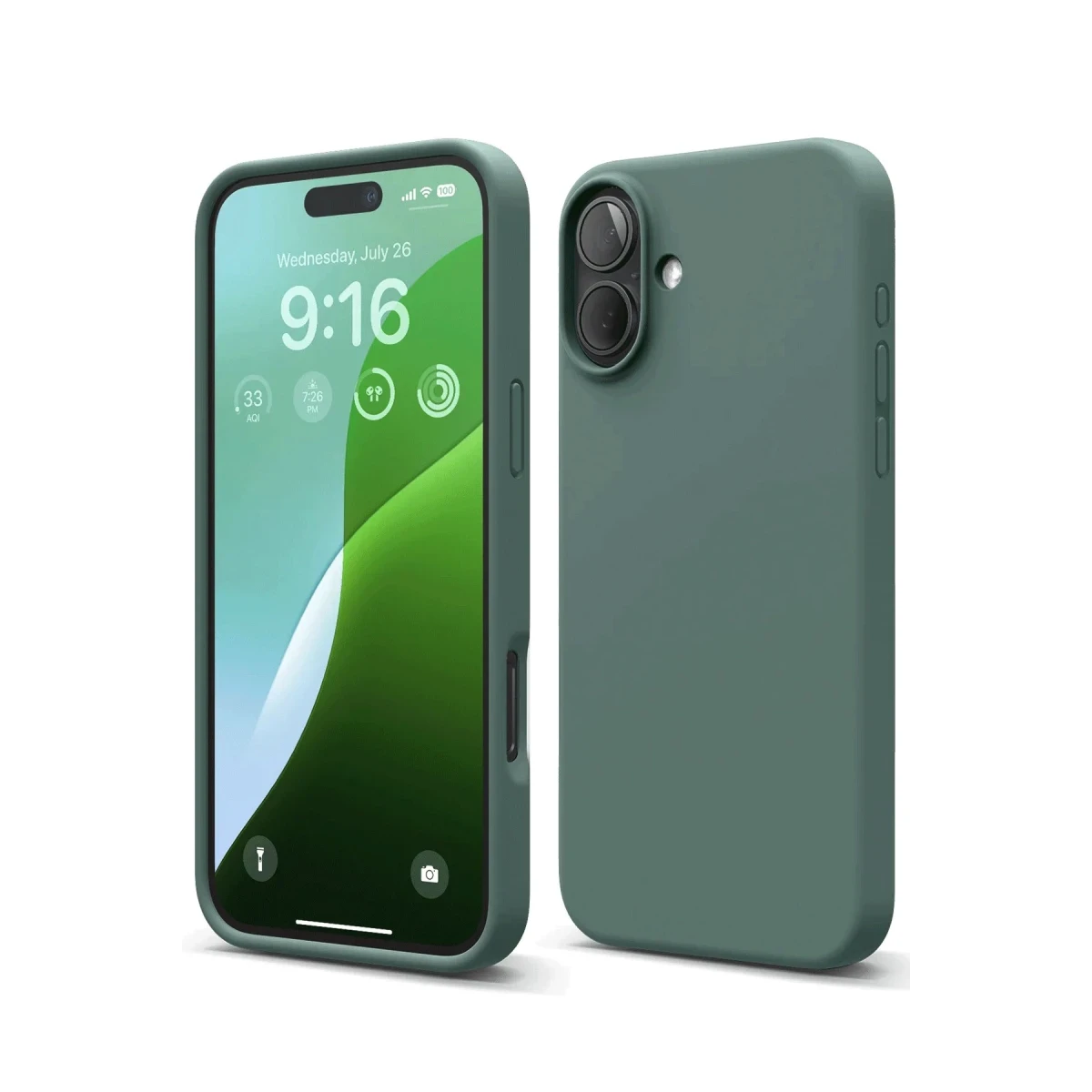 Apple iPhone 16 Plus Kılıf Nano içi Kadife Silikon - Koyu Yeşil
