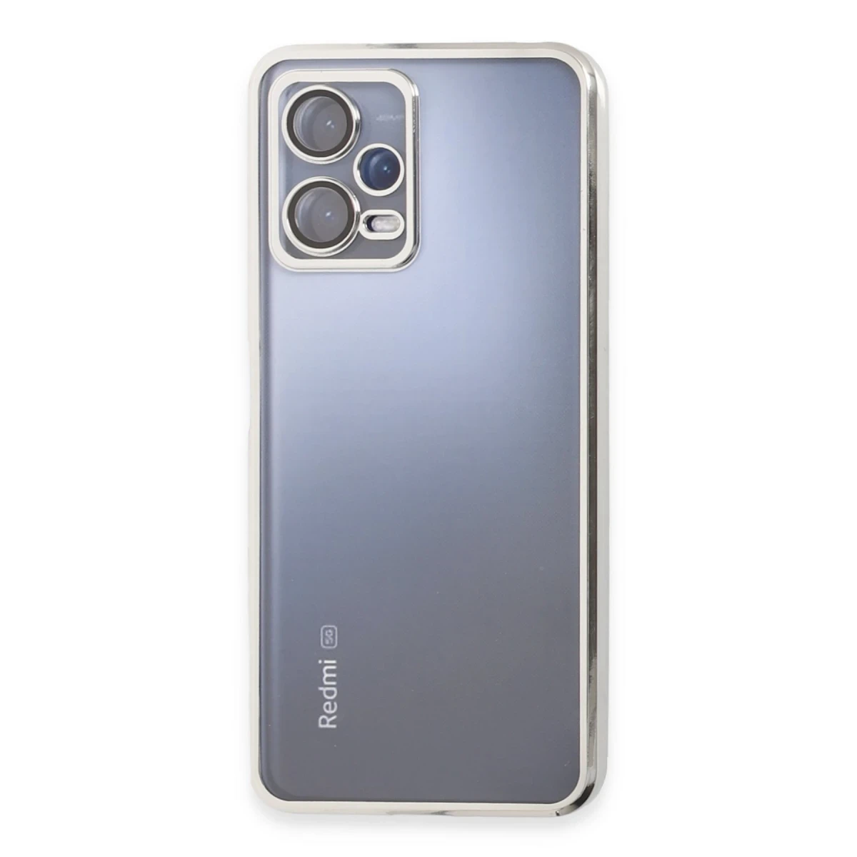Xiaomi Redmi Note 12 5G Kılıf Razer Lensli Silikon - Gümüş