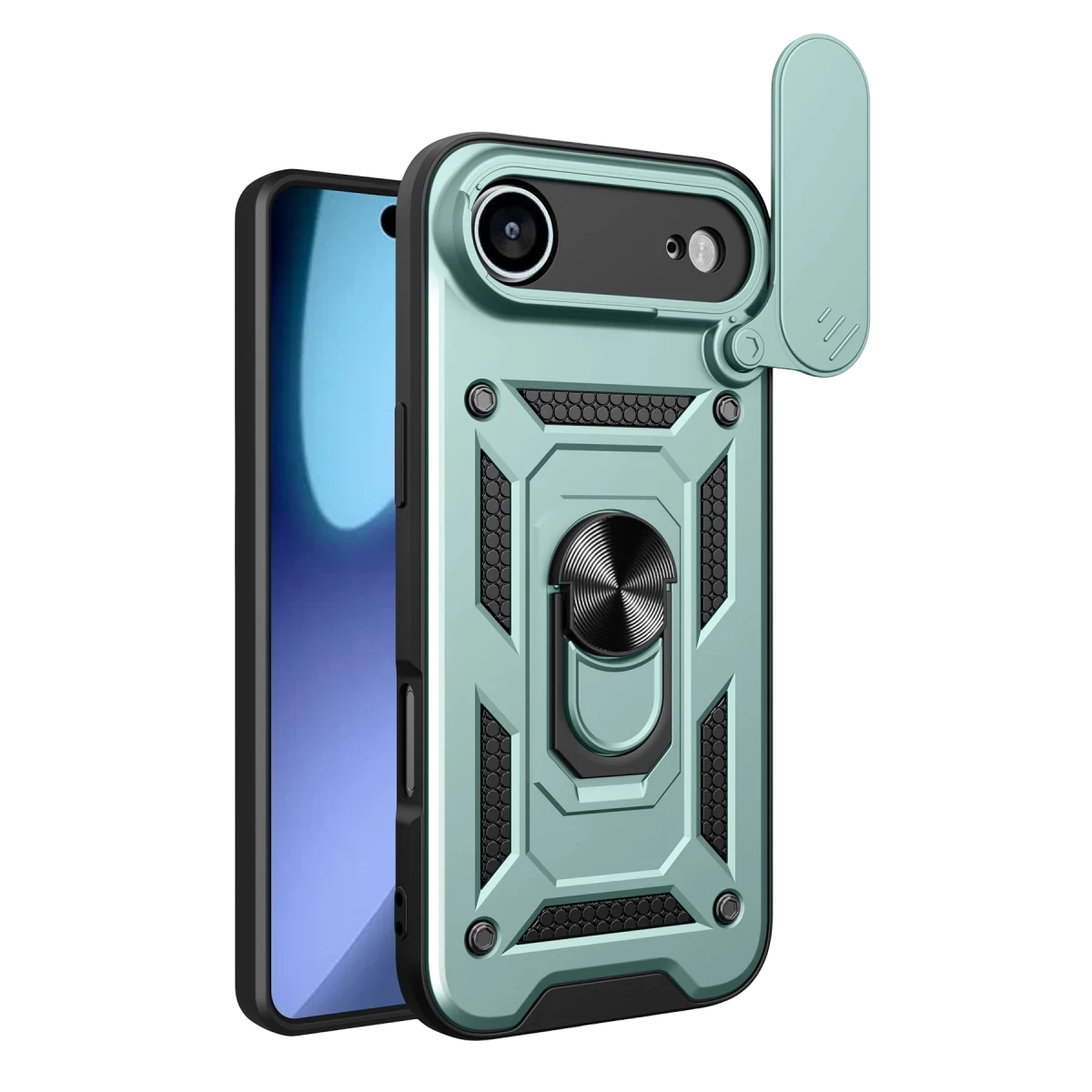 Apple iPhone 17 Air Pars Lens Yüzüklü Silikon - Yeşil