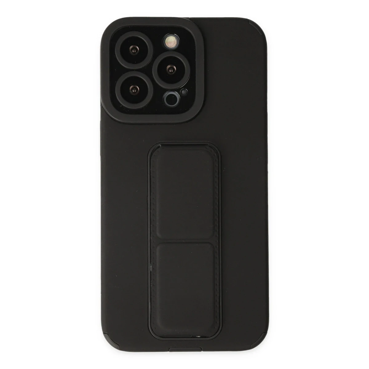 Apple iPhone 14 Pro Kılıf Mega Standlı Silikon - Siyah