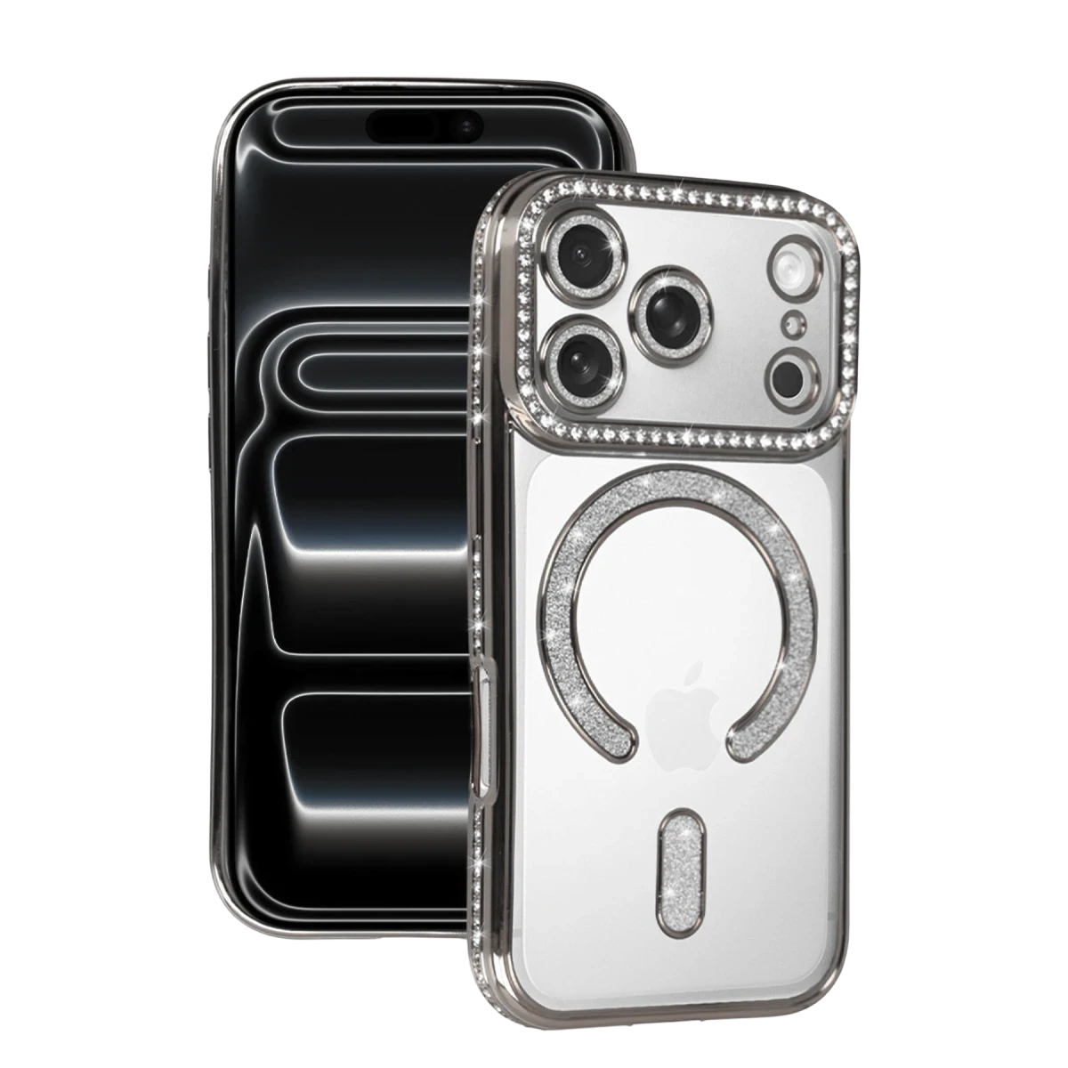Apple iPhone 17 Pro Joke Simli Magneticsafe Kılıf - Gümüş
