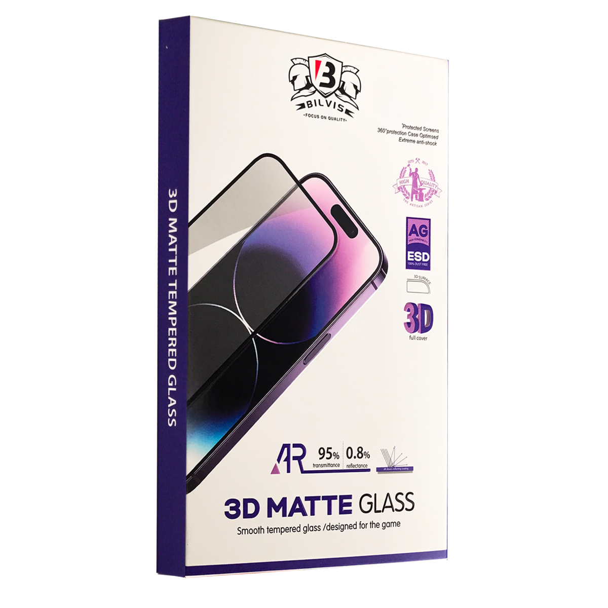 Apple iPhone 16 Pro Bilvis 3D Mat Cam Ekran Koruyucu