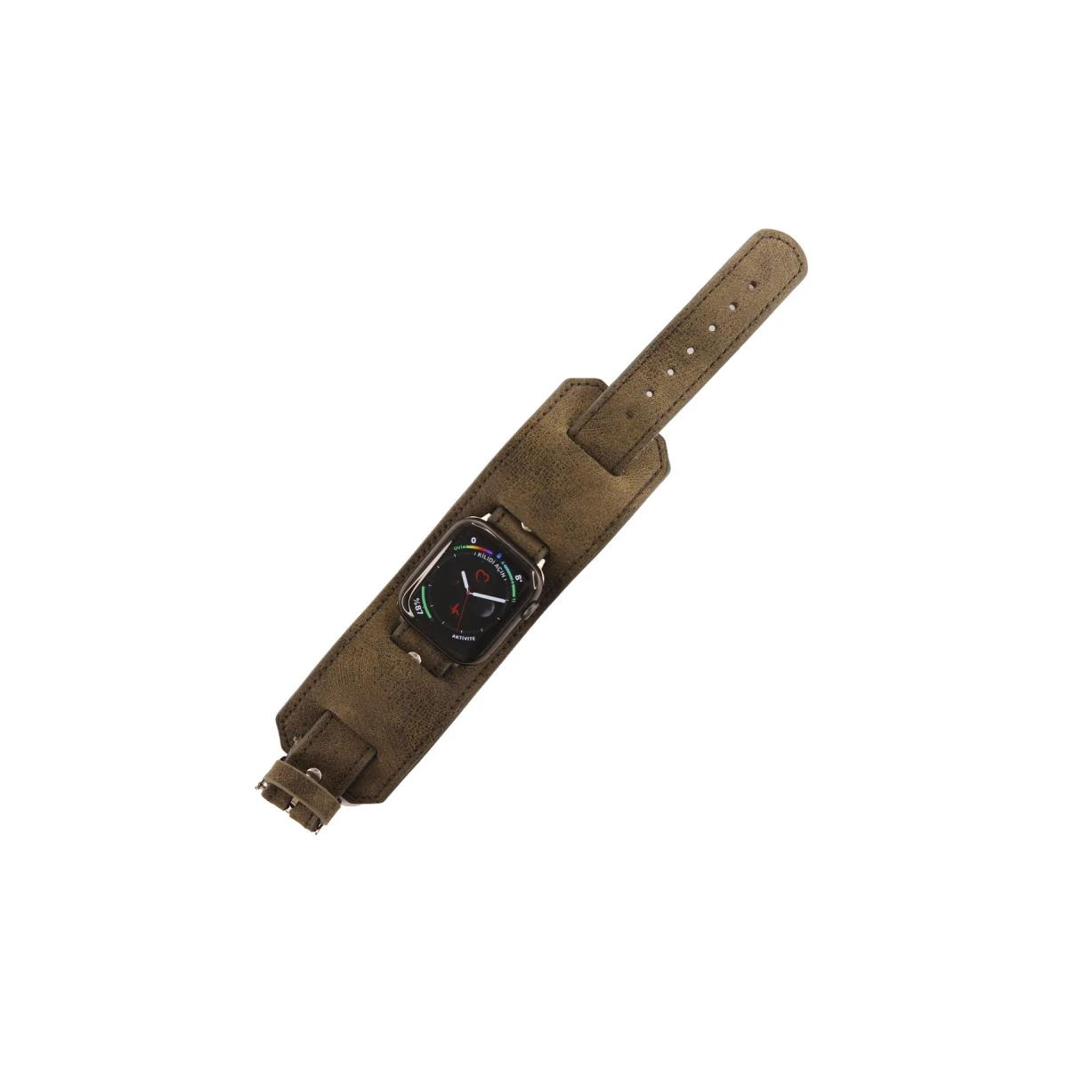 Apple Watch 42mm NL17 Deri Kordon - Kahverengi