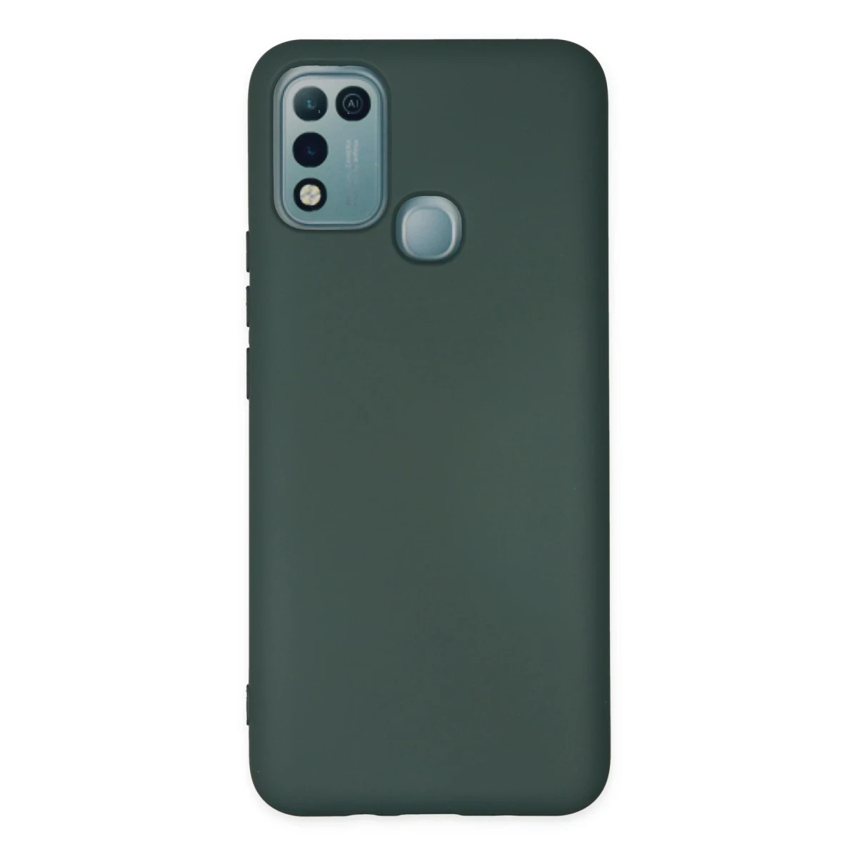 İnfinix Hot 10 Play Kılıf Nano içi Kadife Silikon - Koyu Yeşil