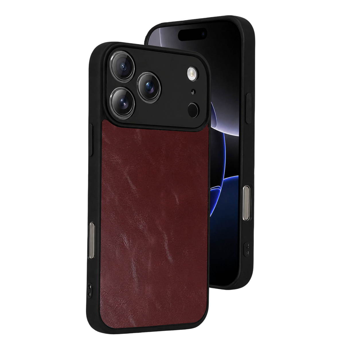 Apple iPhone 17 Pro Aras Deri Kapak - Bordo