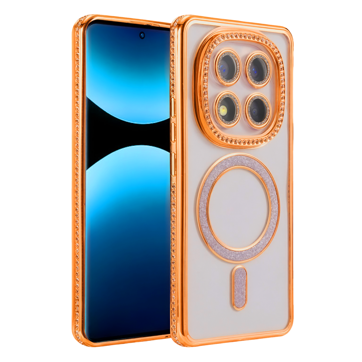 Xiaomi Redmi Note 15 4G Joke Simli Magneticsafe Kılıf - Turuncu