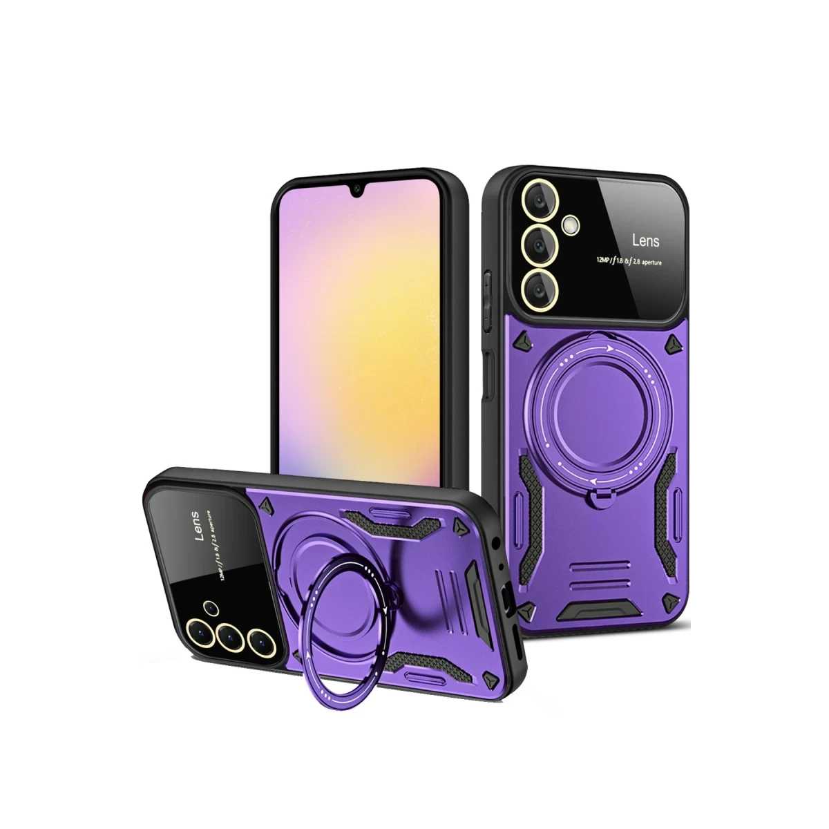 Samsung Galaxy A26 Kılıf Joy Lens Standlı Kapak - Mor