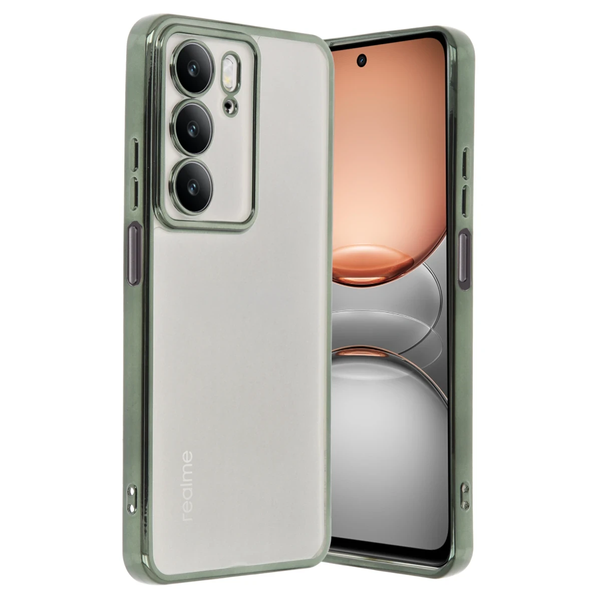 Realme C75 4G Kılıf Razer Lensli Silikon - Yeşil