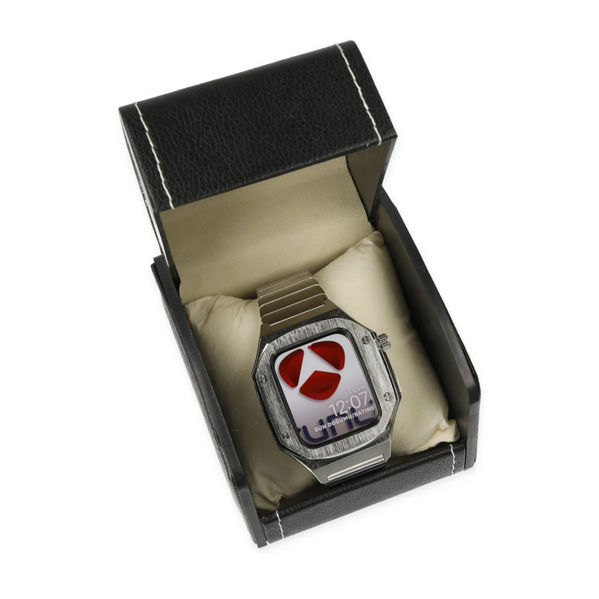 Apple Watch 45mm KR409 Metal Kordon - Gümüş