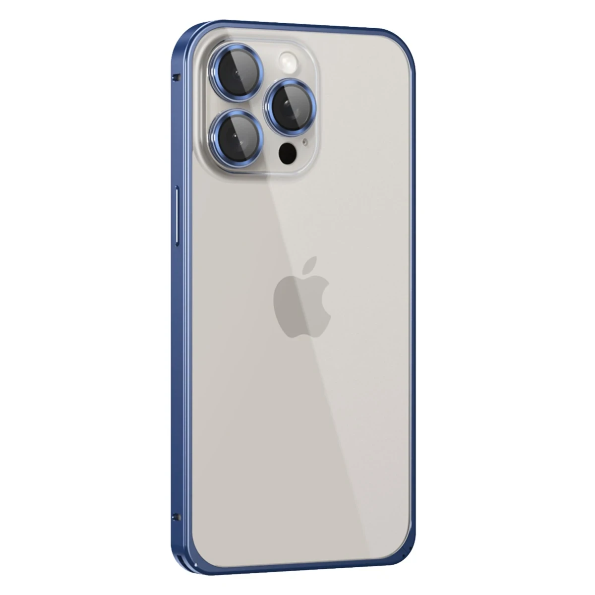 Joko Apple iPhone 15 Pro Max Metal Bumper Mat Kapak - Lacivert