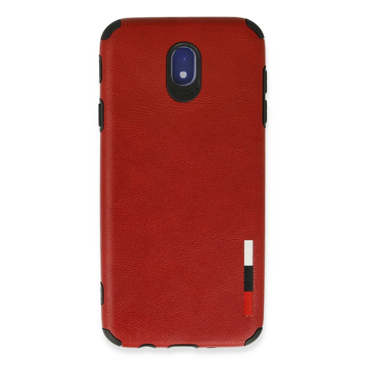 Samsung Galaxy J7 Pro / J730 Kılıf Loop Deri Silikon - Kırmızı