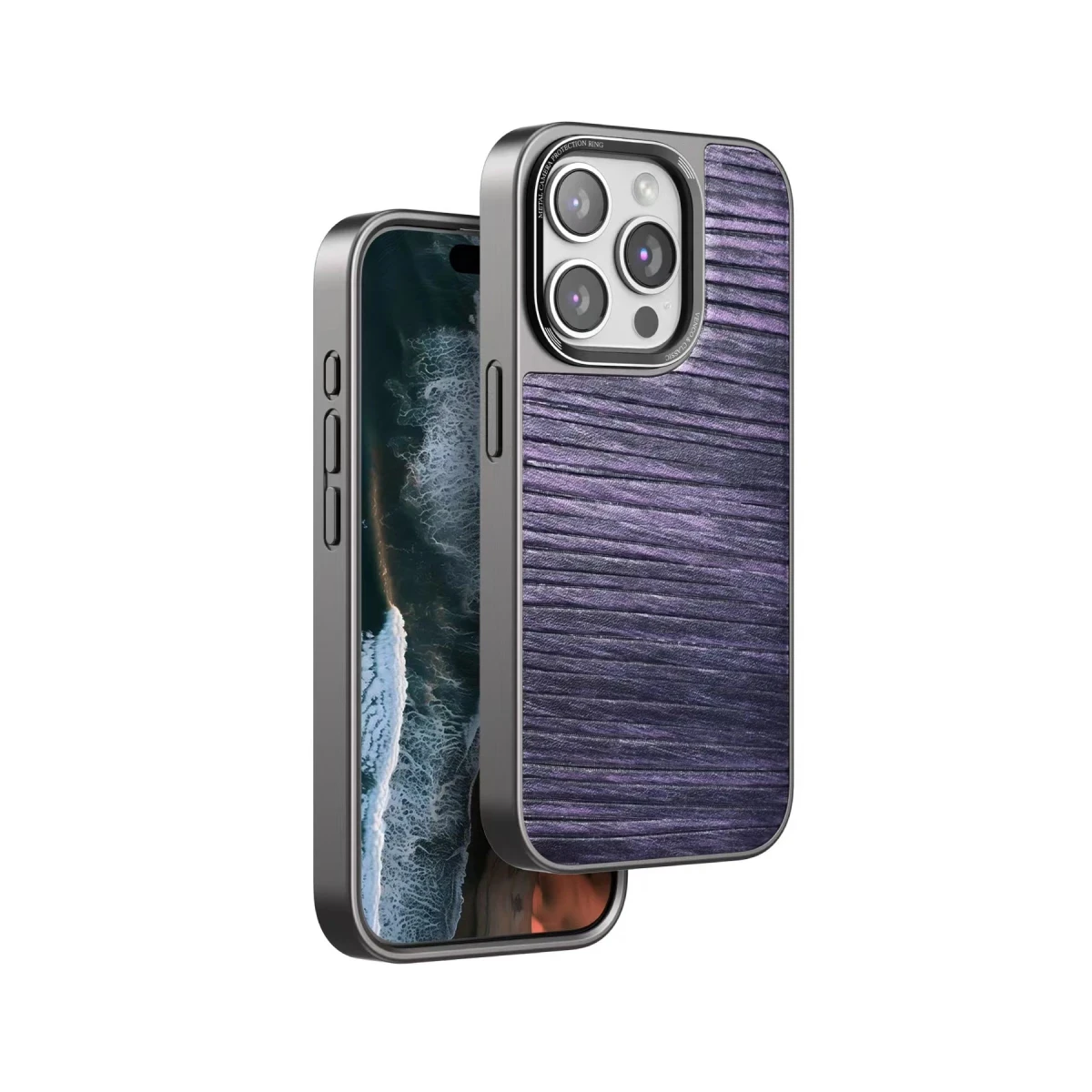 Venco Apple iPhone 15 Pro Max Wave Kapak - Derin Mor