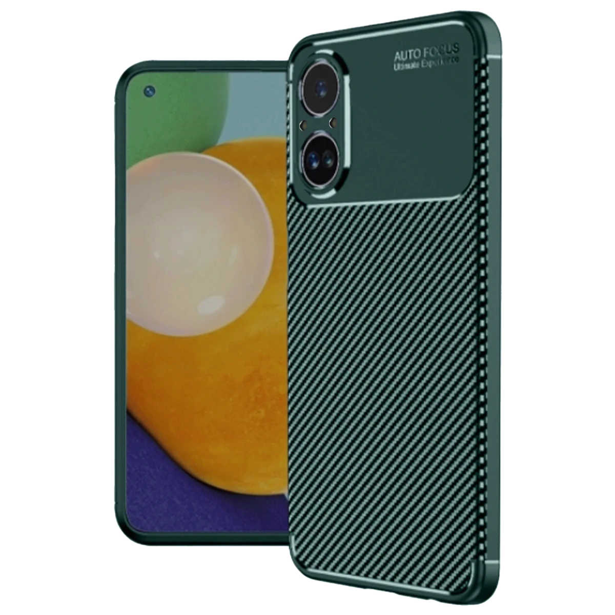 Realme 12 Lite Kılıf Auto Focus Karbon Kapak - Koyu Yeşil
