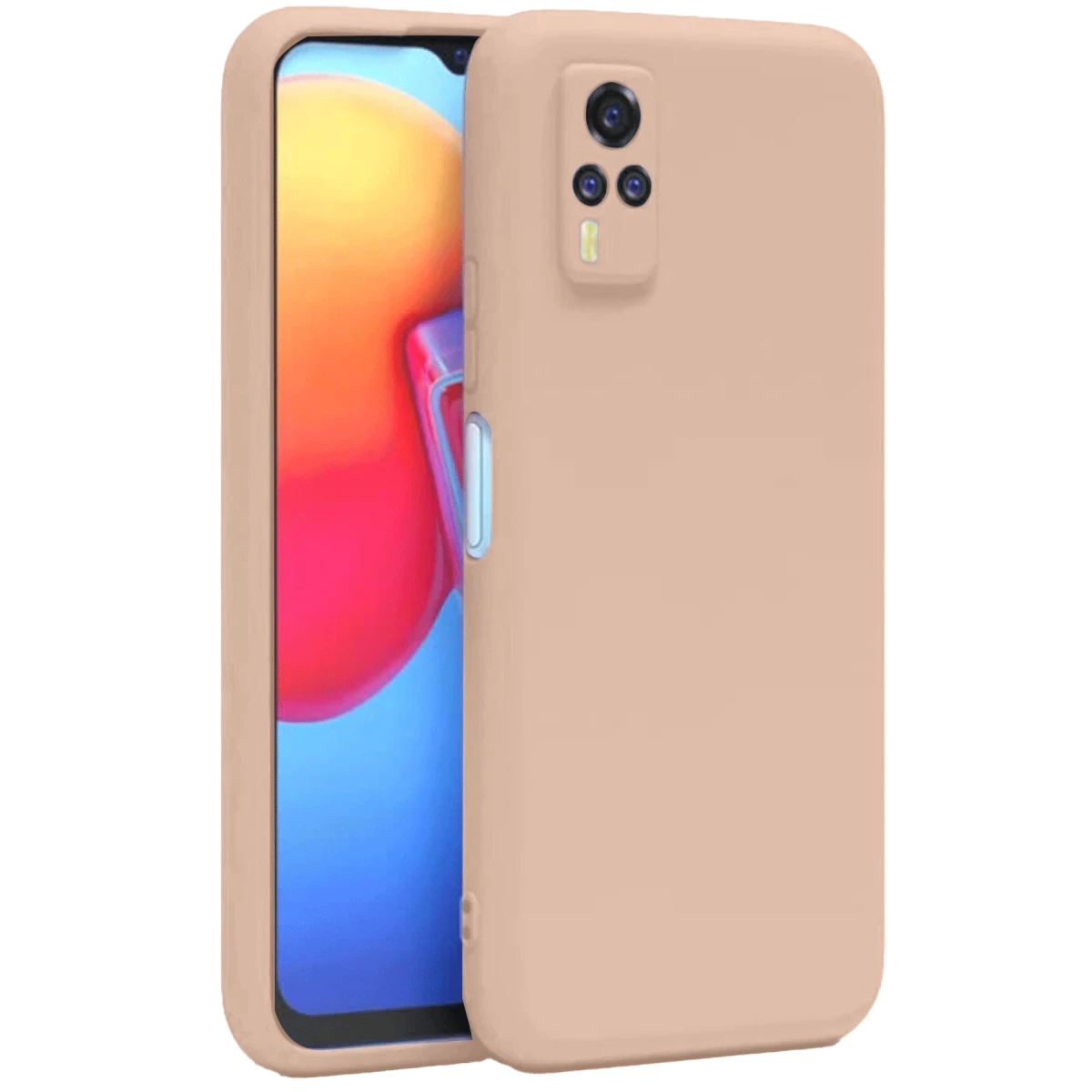 Vivo Y53S Kılıf Nano içi Kadife Silikon - Pudra