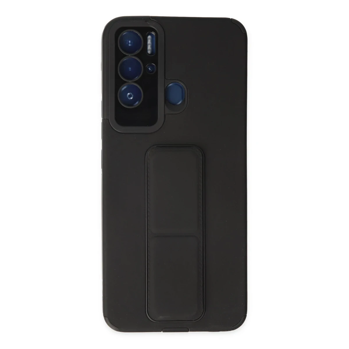 Tecno Pova Neo Kılıf Mega Standlı Silikon - Siyah