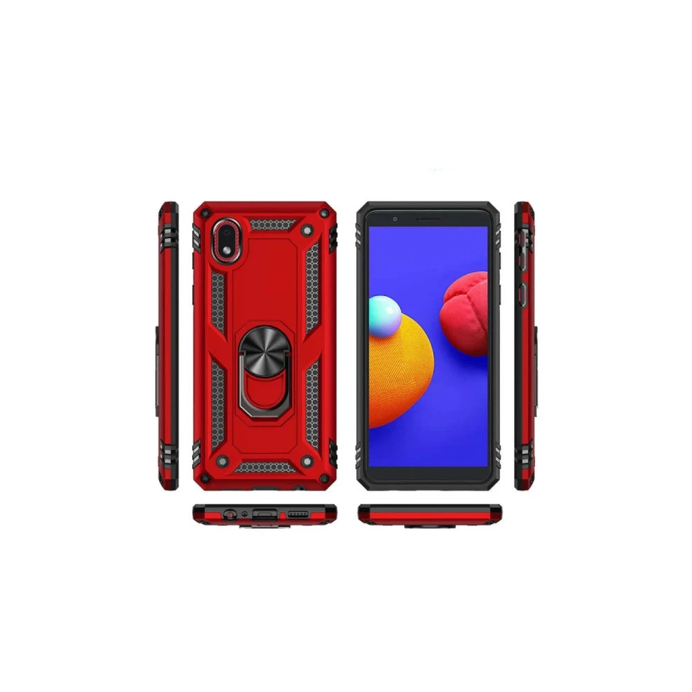 Samsung Galaxy A01 Core Kılıf Sofya Yüzüklü Silikon Kapak - Gümüş