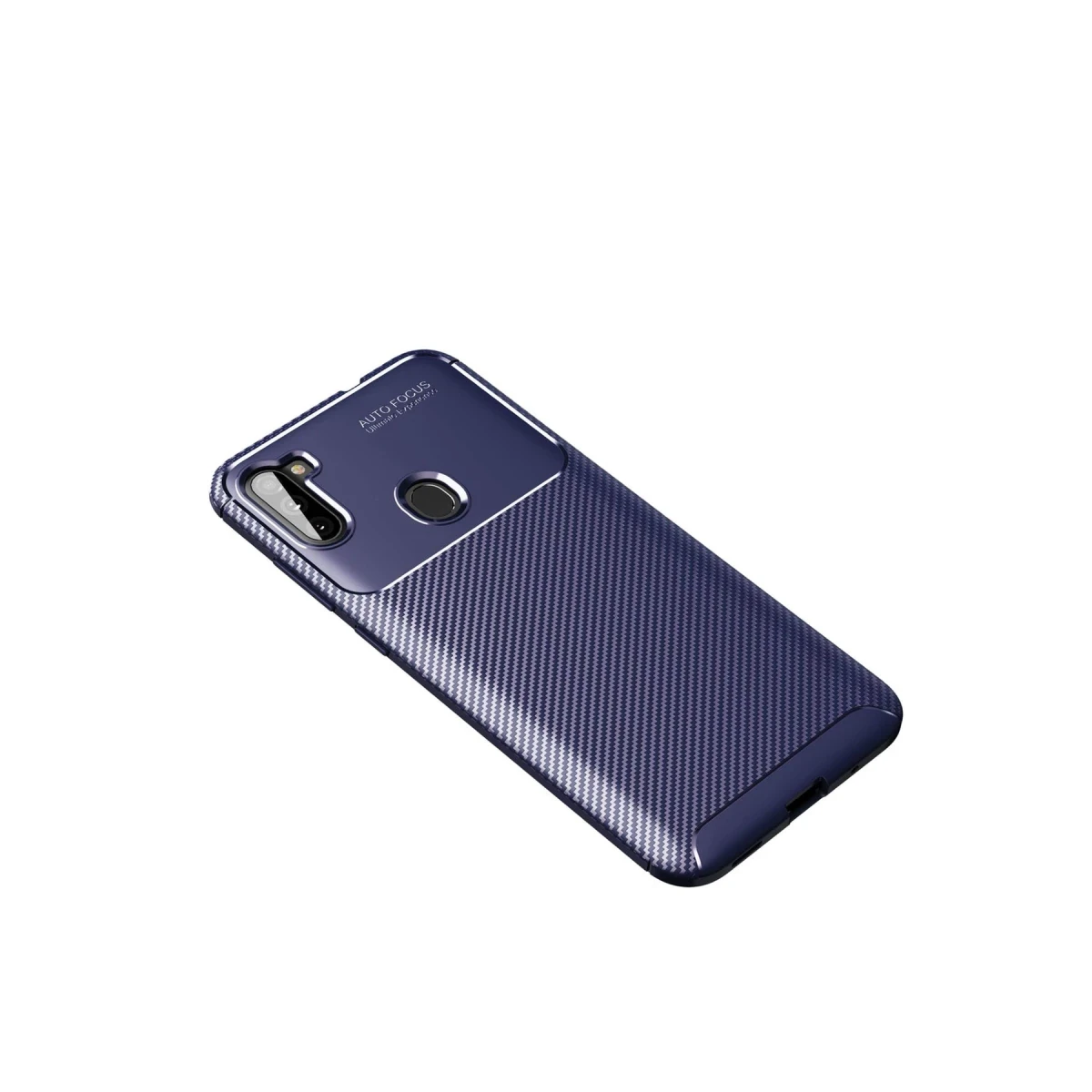 Samsung Galaxy A11 Kılıf Auto Focus Karbon Kapak - Lacivert