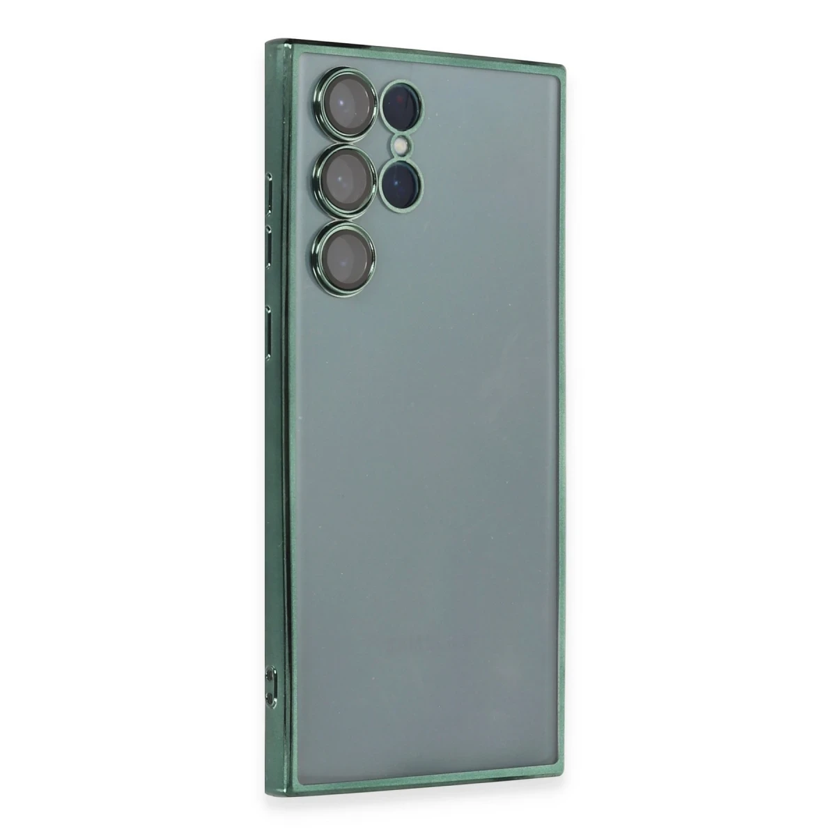 Samsung Galaxy S22 Ultra Kılıf Razer Lensli Silikon - Yeşil