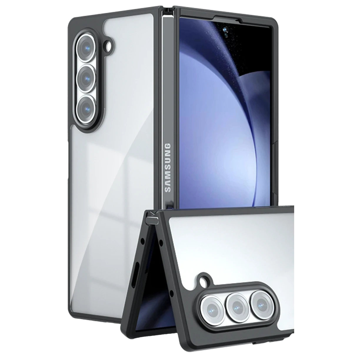 Samsung Galaxy Z Fold 5 Kılıf Blur Fold Kapak - Siyah
