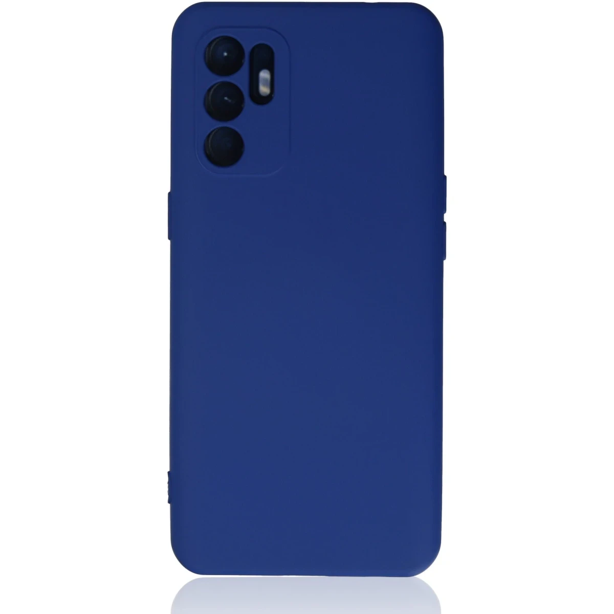 Oppo Reno 6 Kılıf Nano içi Kadife Silikon - Mavi