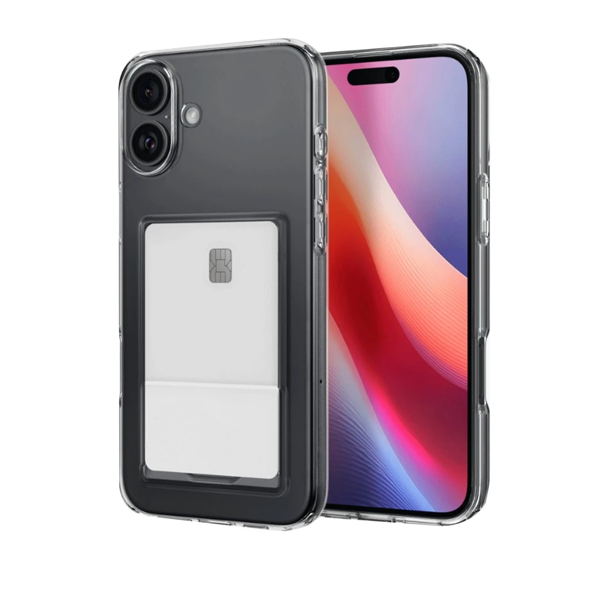 Apple iPhone 16 Kılıf Kart Şeffaf Silikon - Şeffaf