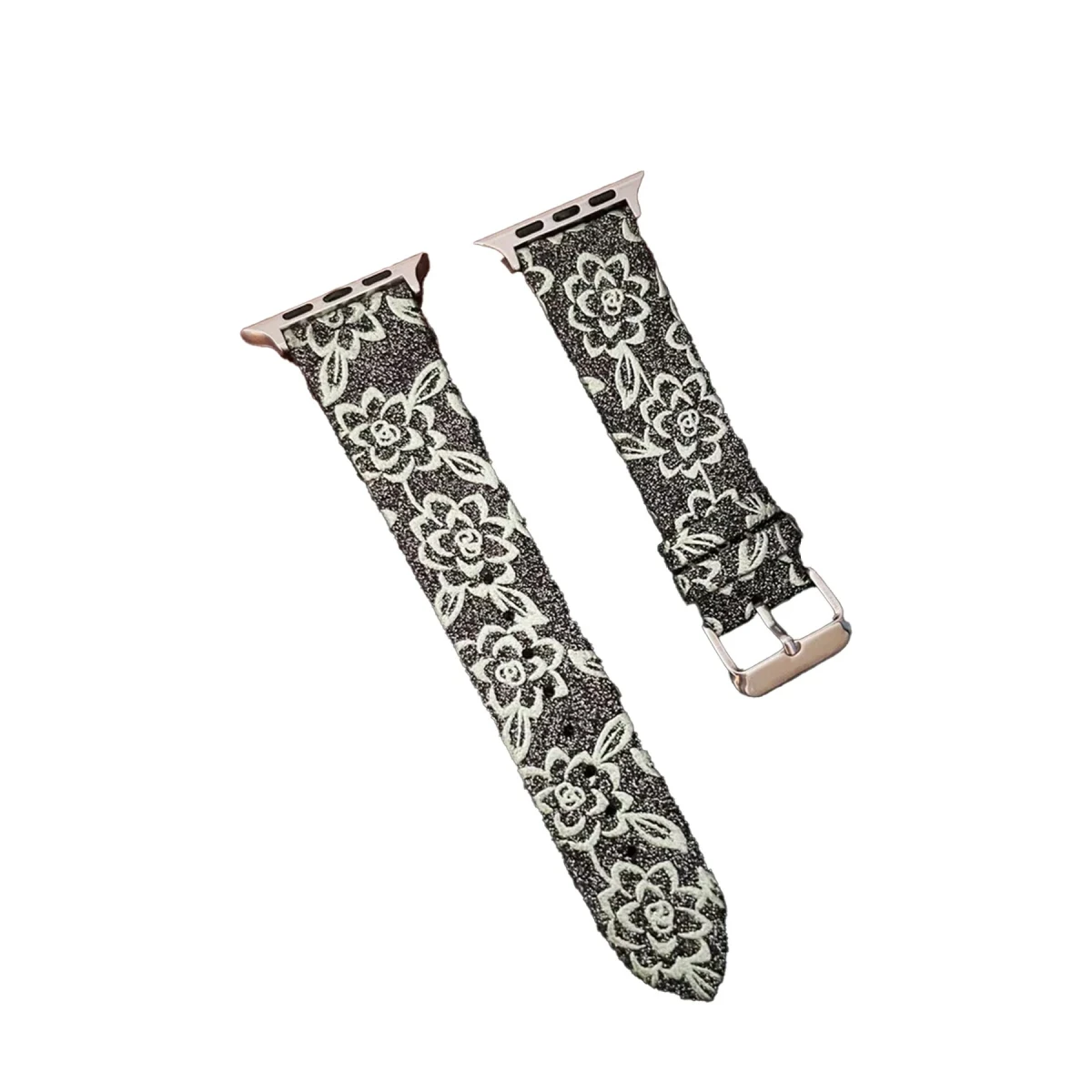 Apple Watch 42mm Creeper Desenli Kordon - Siyah