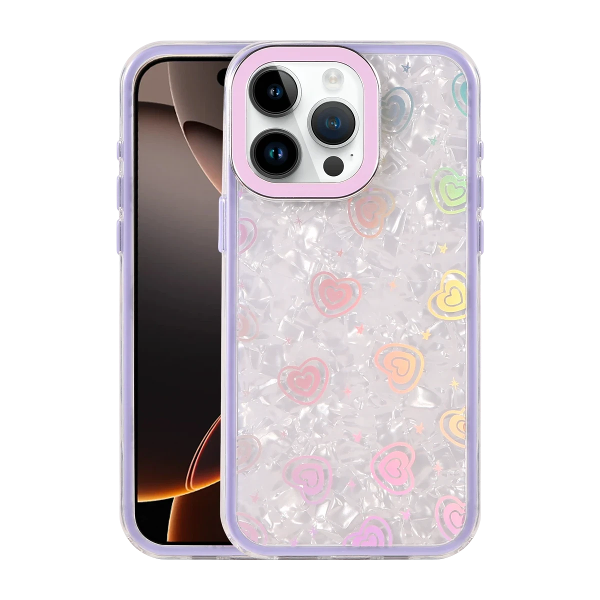 Apple iPhone 15 Pro Lumi Desenli Kapak - Mor