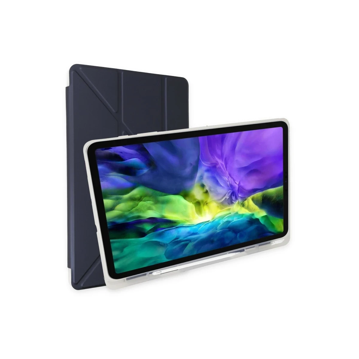 Apple iPad 9.7 (2018) Kılıf Kalemlikli Mars Tablet Kılıfı - Lacivert