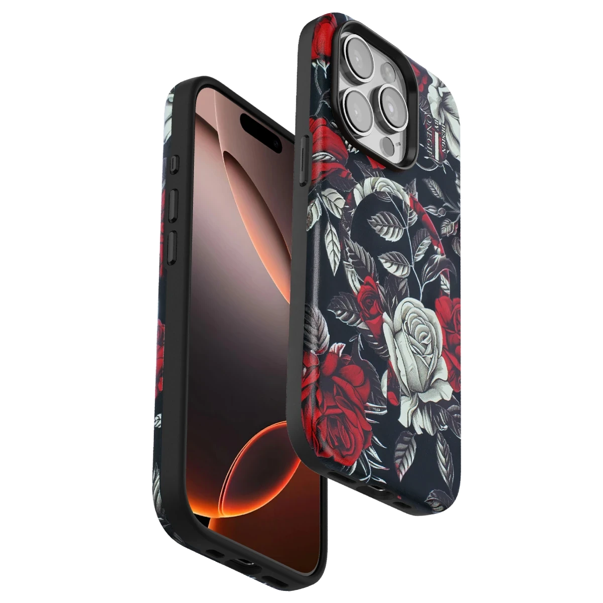 Onegif Apple iPhone 15 Pro Max Flower Series Magsafe Kapak - Siyah