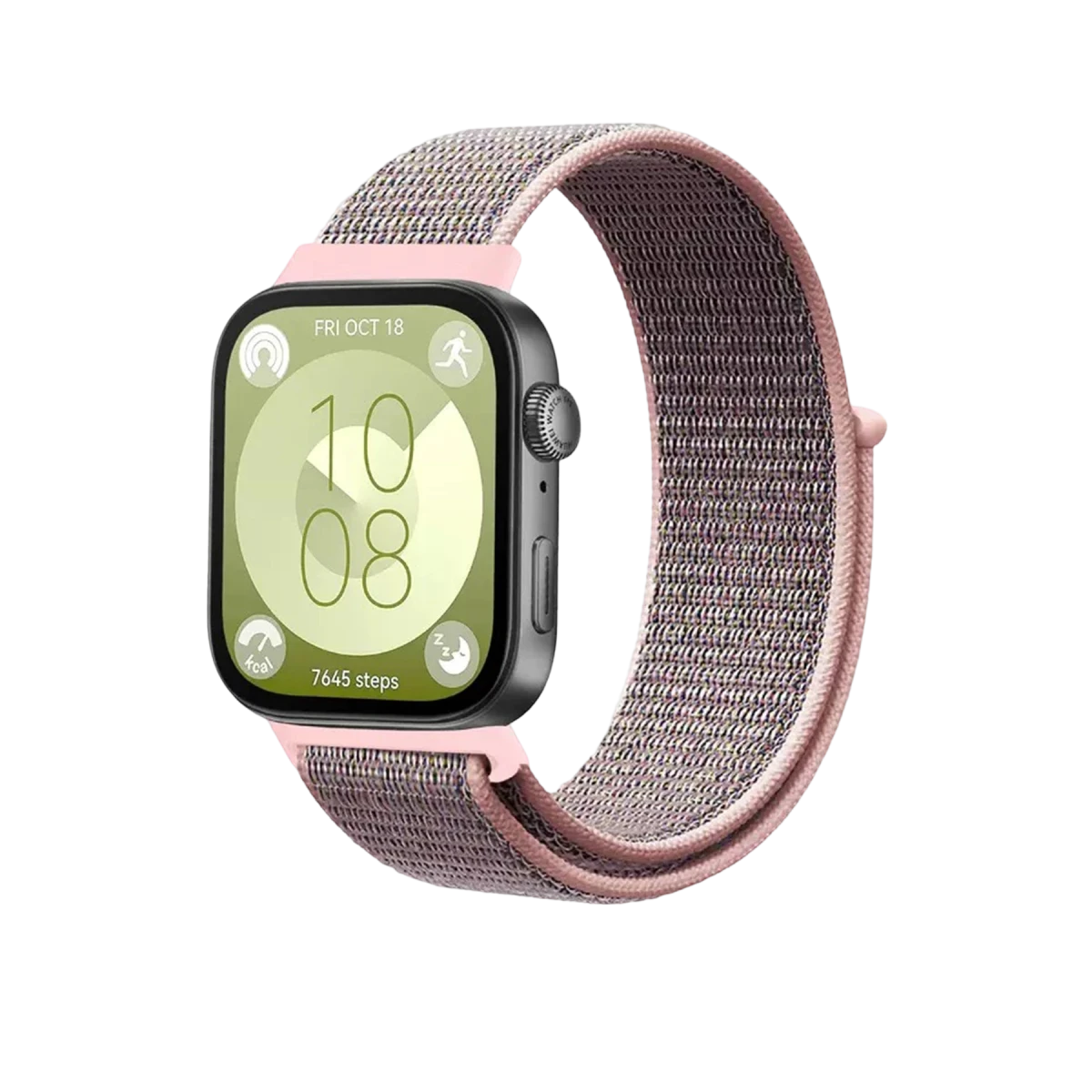 Huawei Fit 4 Hasırlı Cırtcırtlı Kordon - Pembe