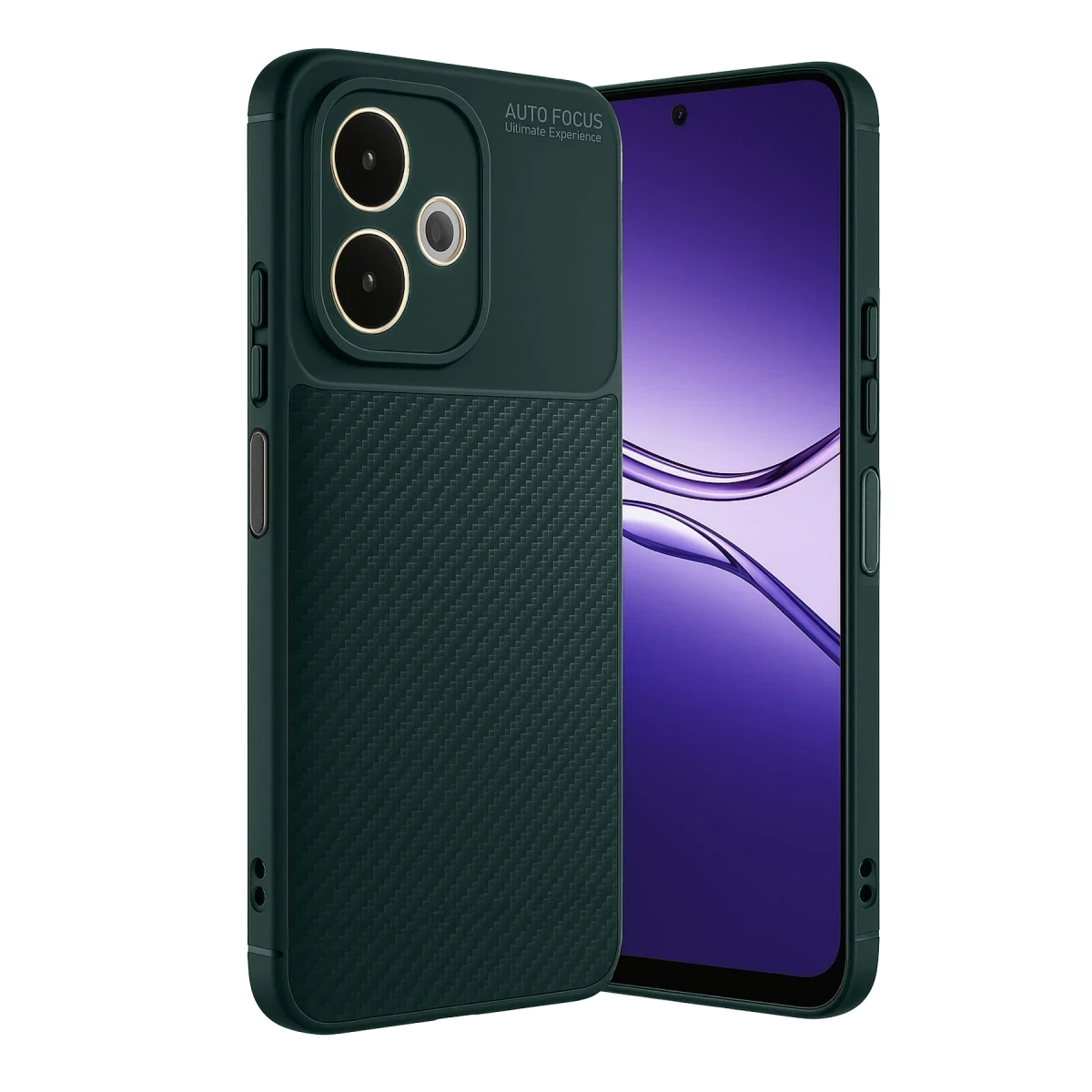 Oppo A5 Pro 4G Kılıf Auto Focus Karbon Kapak - Koyu Yeşil